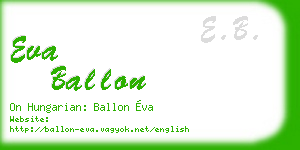 eva ballon business card
