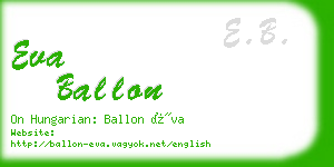 eva ballon business card